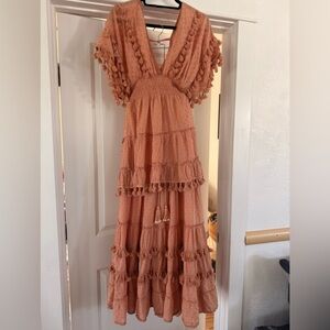 Elegant Peach Maxi Dress